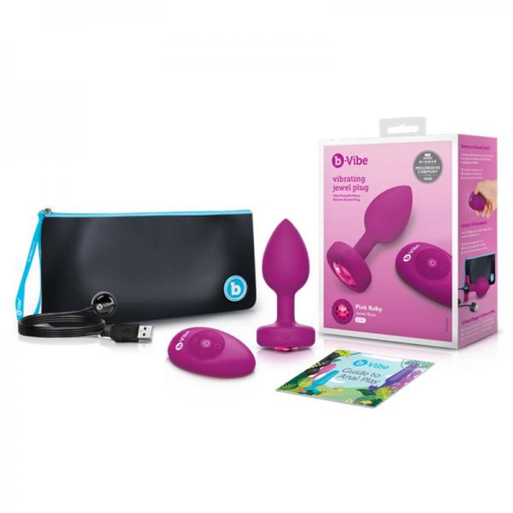 B-vibe Vibrating Jewels - Remote Control - Rechargeable - Pink Ruby