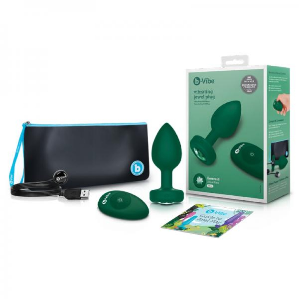 B-vibe Vibrating Jewels - Remote Control- Rechargeable - Emerald Green