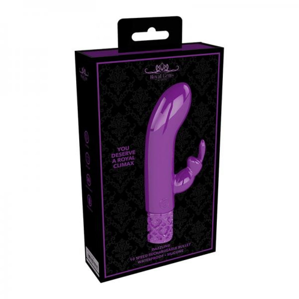 Royal Gems Dazzling - Rechargeable Silicone Bullet - Purple