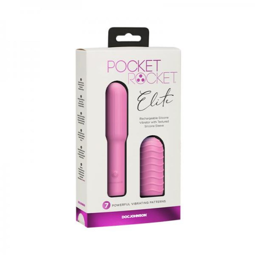 Pocket Rocket Elite Rechargeable Bullet with Removable Sleeve - Pink