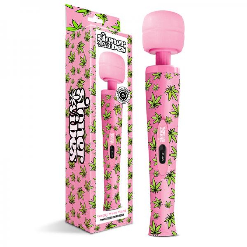 Stoner Vibes Wacky Weed Wand Massager - Pink Kush