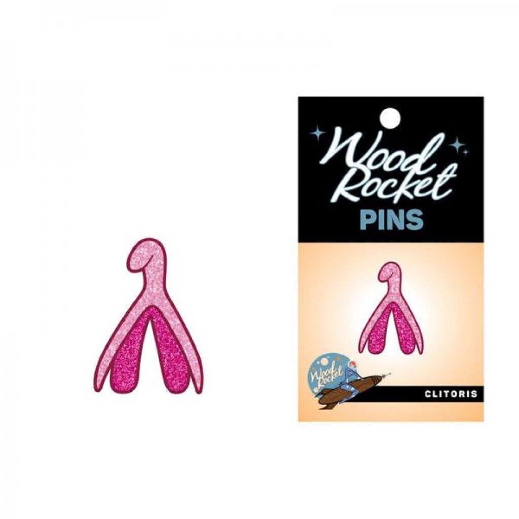 Fun Soft Enamel Glittery Clitoris Lapel Pin