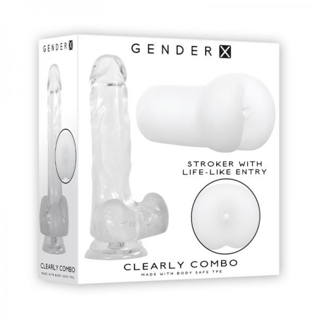 Gender X Clearly Combo Dildo and Stroker - Clear