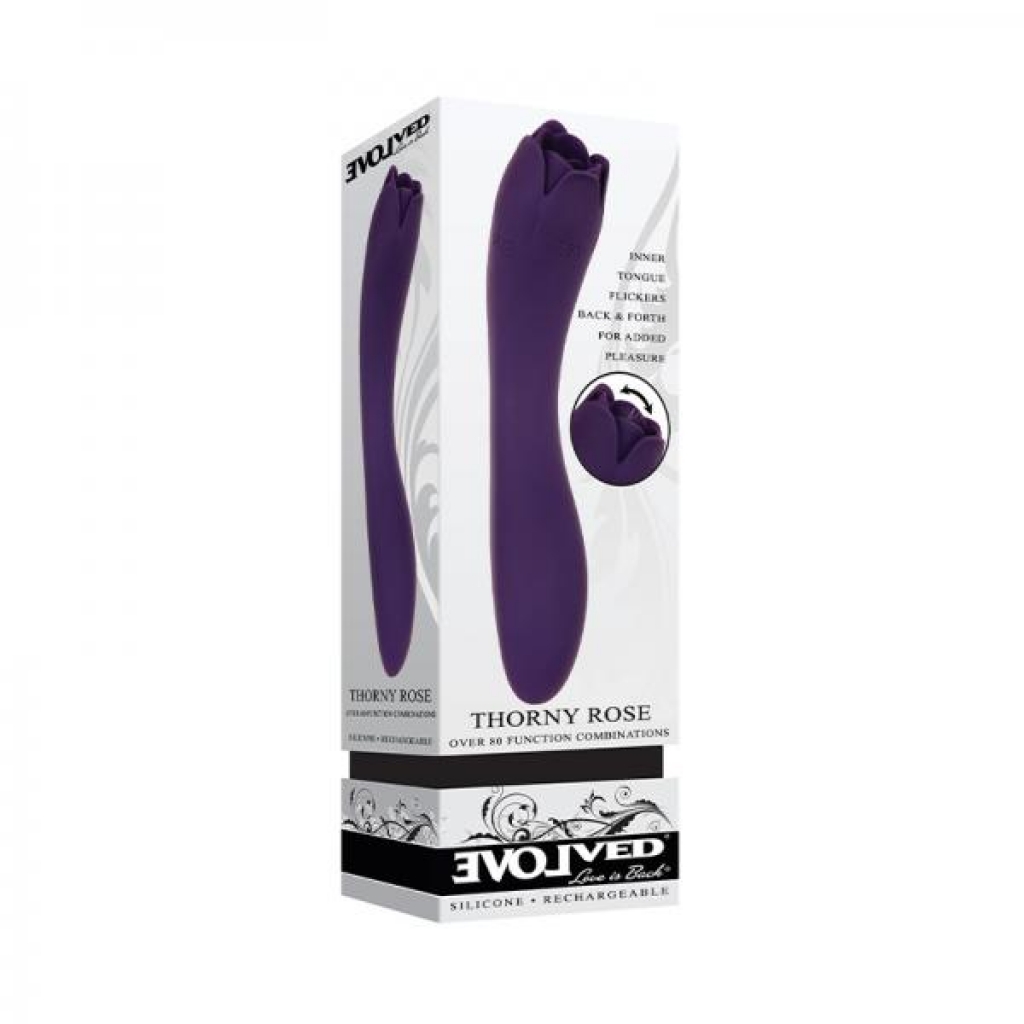 Evolved Thorny Rose Rechargeable Silicone Vibrator - Purple