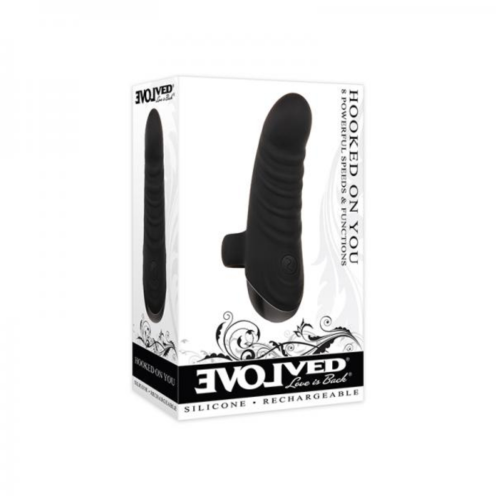 Evolved Hooked On You Rechargeable Silicone - Black