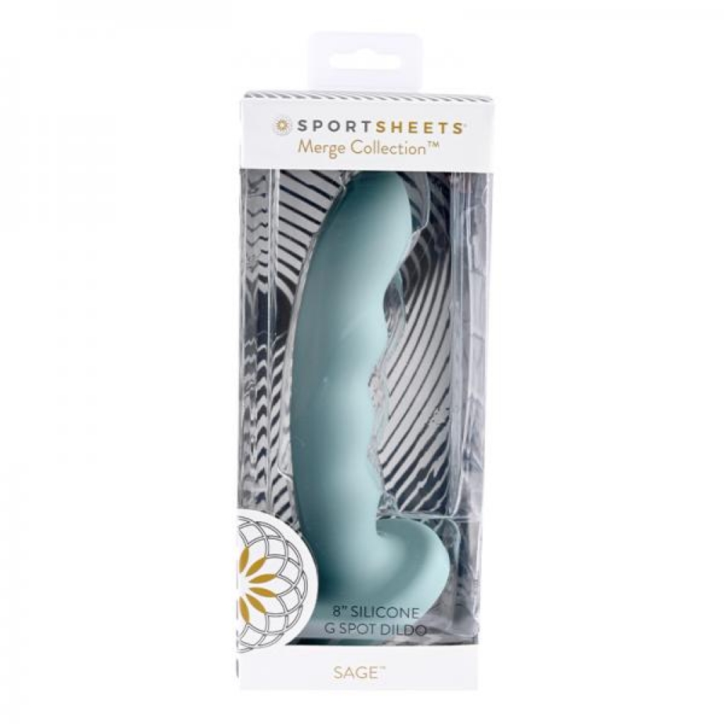 Merge Sage 8 Inch Silicone G-Spot Dildo - Green