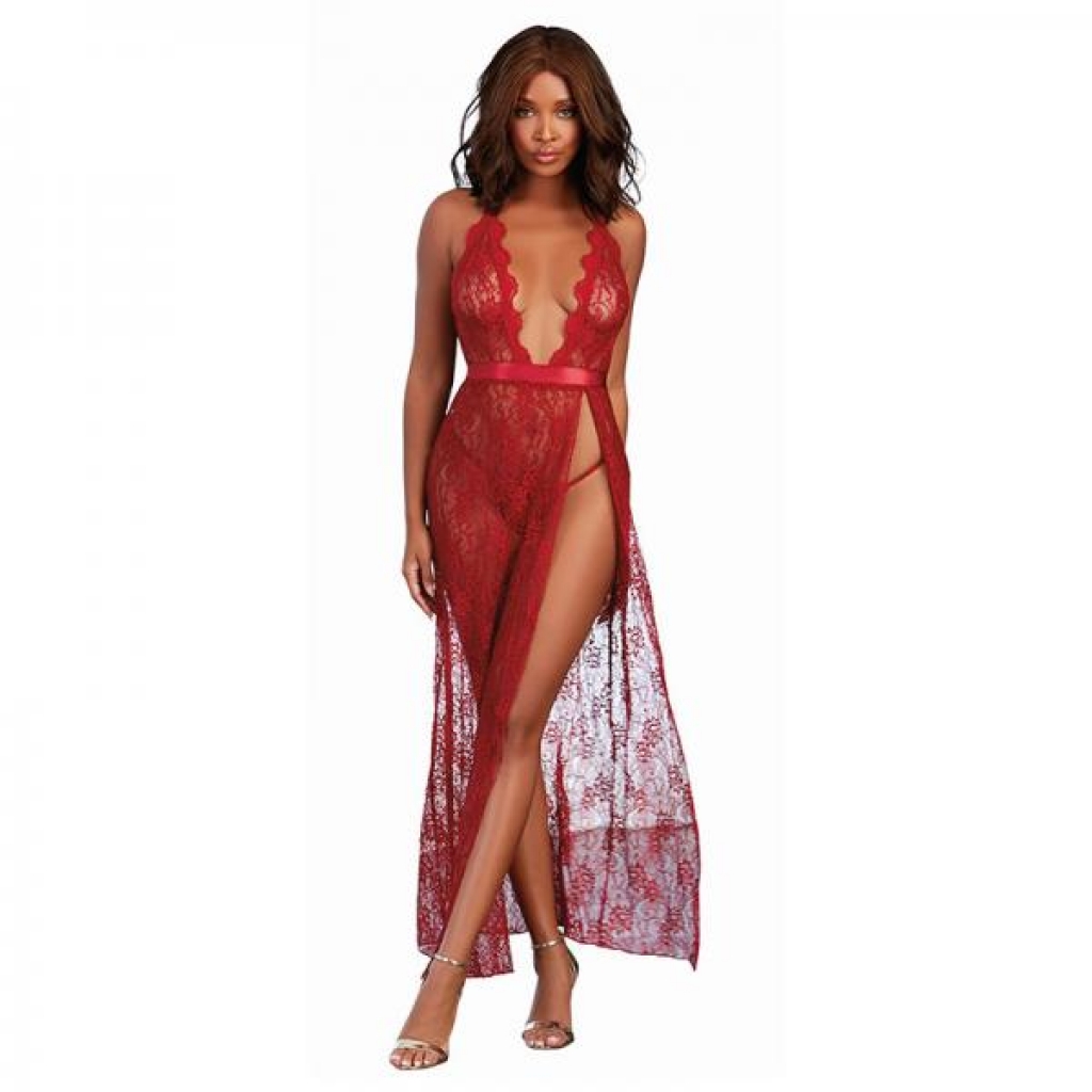 Dreamgirl Lace Gown & G-string - Garnet Large