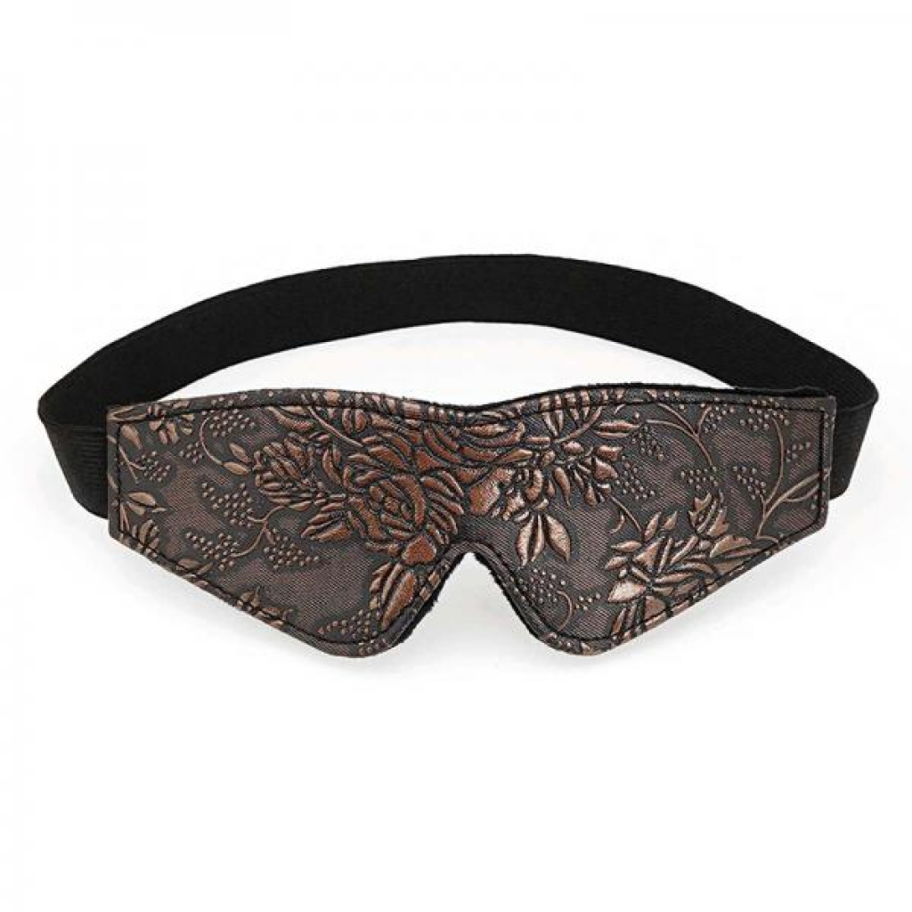 Blindfold with Faux Fur Lining - Brown Floral Print