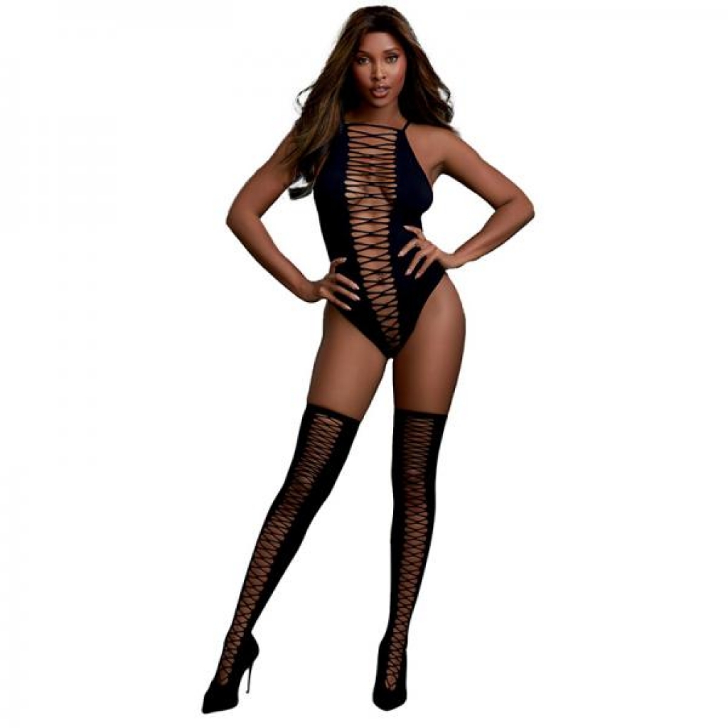 Dreamgirl Opaque Seamless Teddy - High-neck Styling