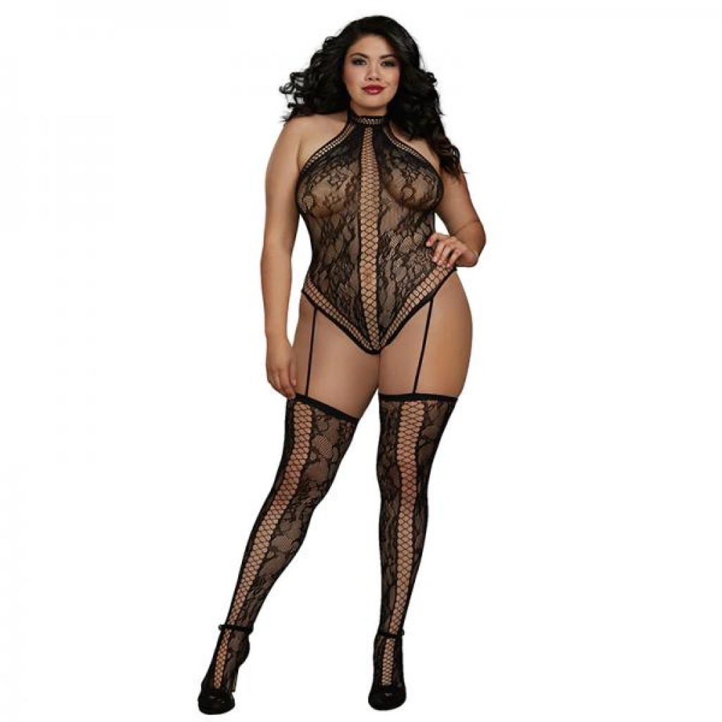 Dreamgirl Lace Teddy Bodystocking: Alluring Criss-Cross Design