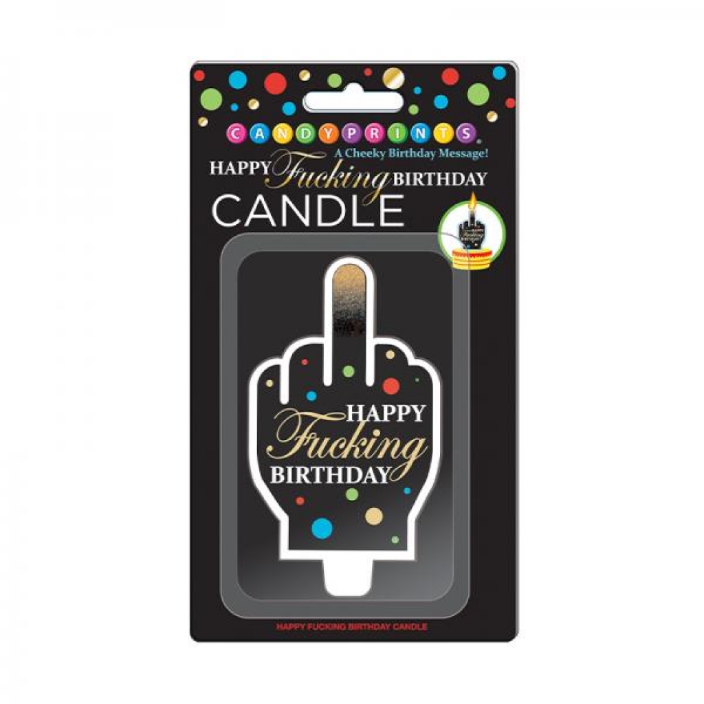 Happy Birthday Fu Finger Candle