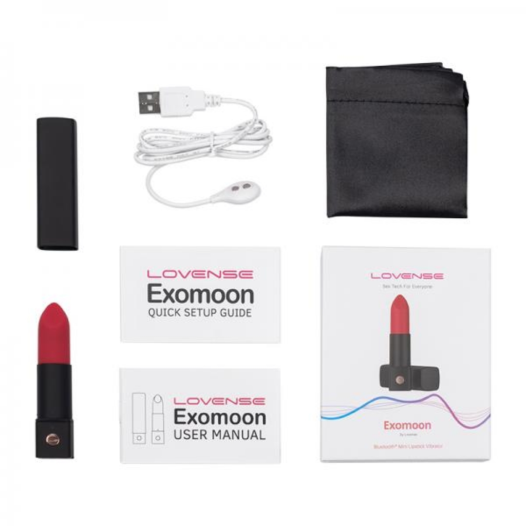 Lovense Exomoon App-Compatible Lipstick Vibrator - Red