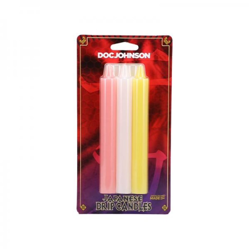 Japanese Drip Candles 3-Pack - Pink, White, Yellow