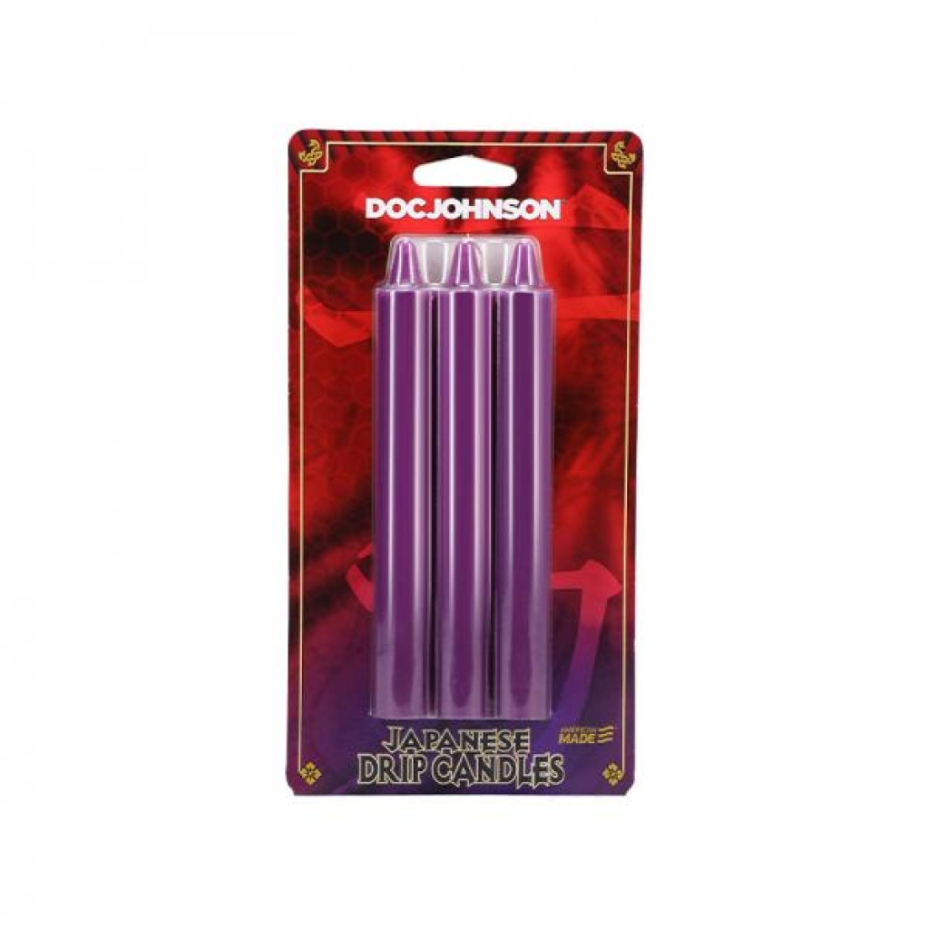 Japanese Drip Candles - 3-pack Purple Black