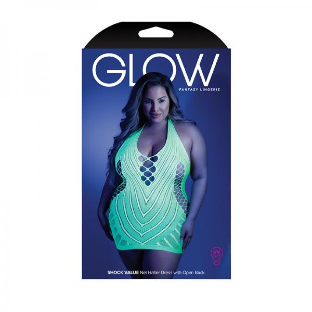 Glow Shock Value Halter Dress - Neon Green Qs