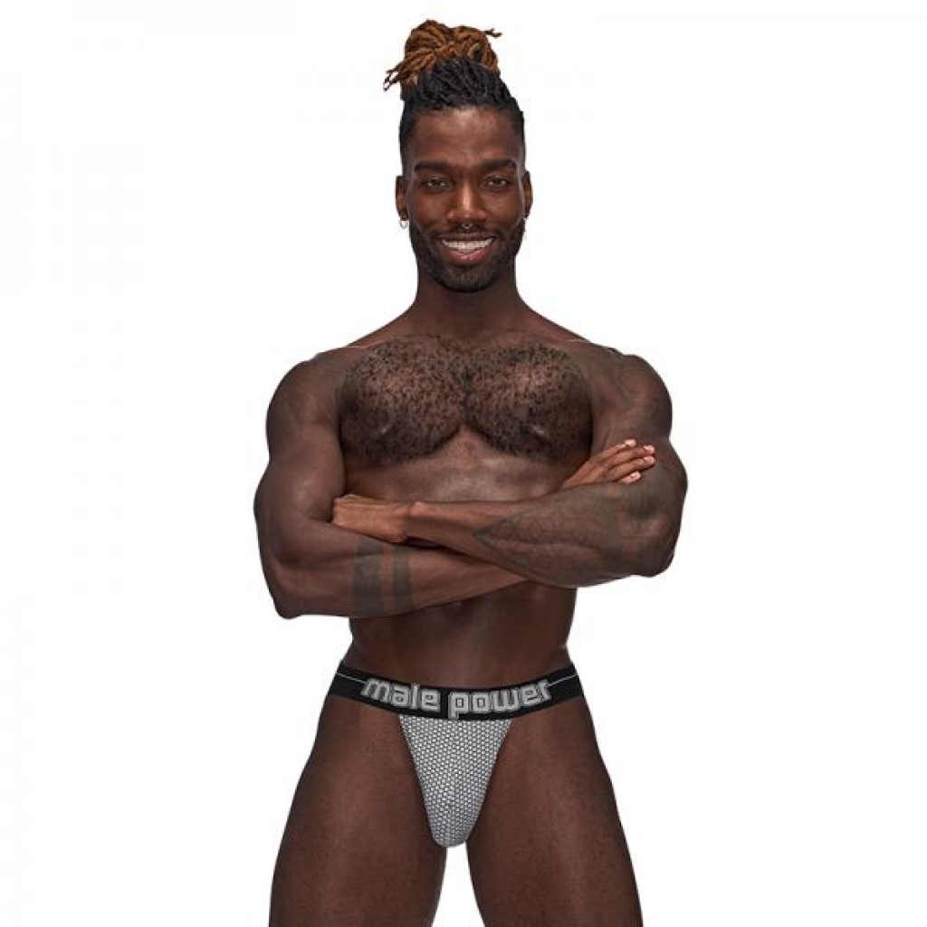 MP Sexagon Strappy Ring Jock - Gray S/M