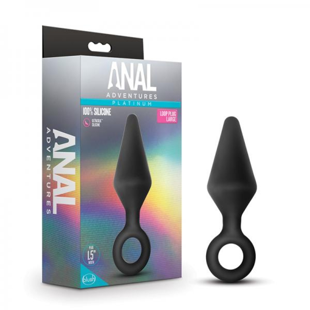 Anal Adventures Platinum Silicone Loop Plug – Large Black