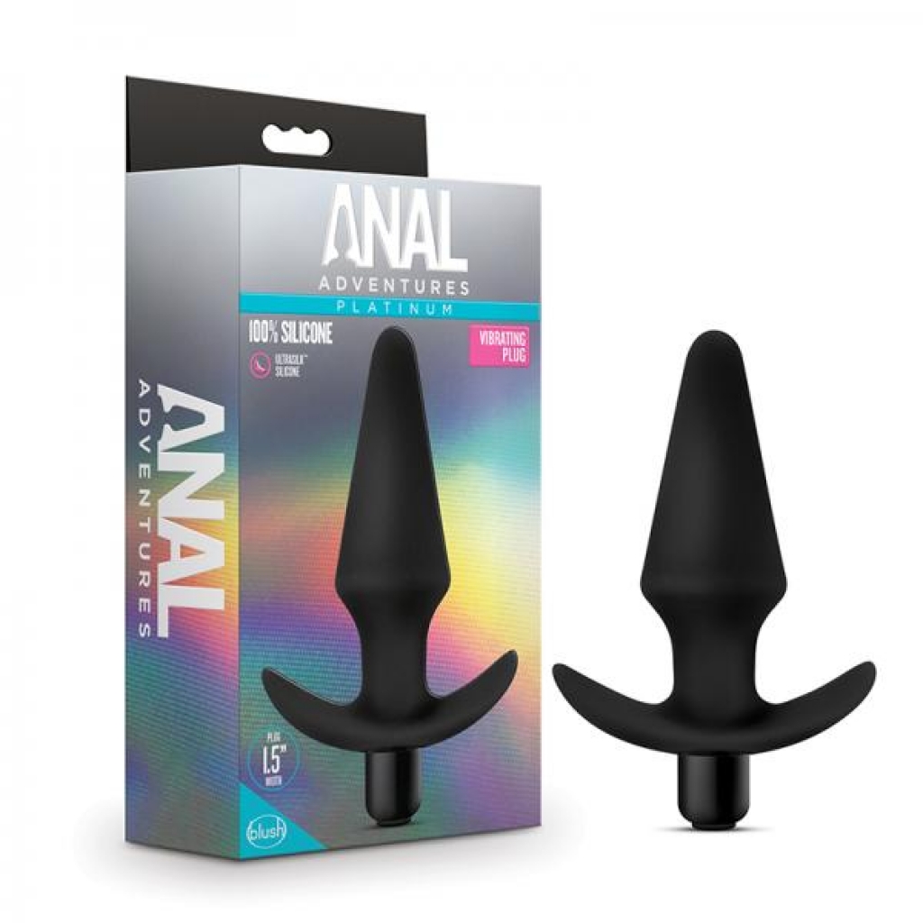 Anal Adventures Platinum Silicone Vibrating Plug Black - Elevated Pleasure