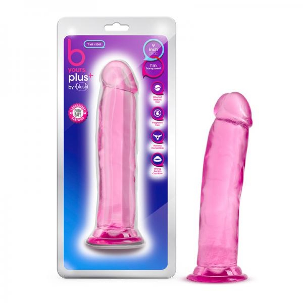 B Yours Plus Thrill 'n' Drill Dildo - Pink