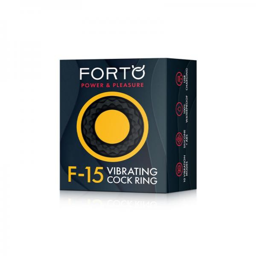 Forto F-15 - Silicone Vibrating Cock Ring - Black