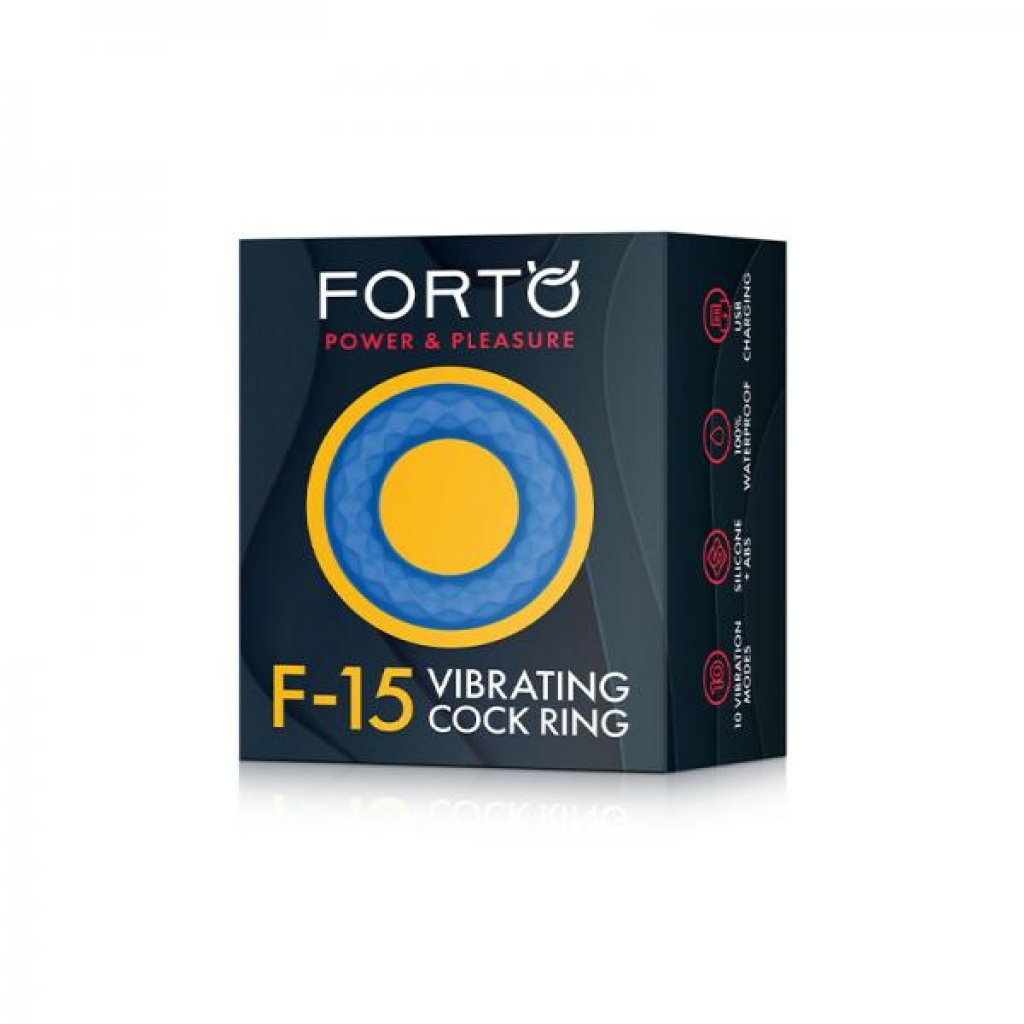 Forto F-15 Vibrating Silicone Cock Ring - Blue