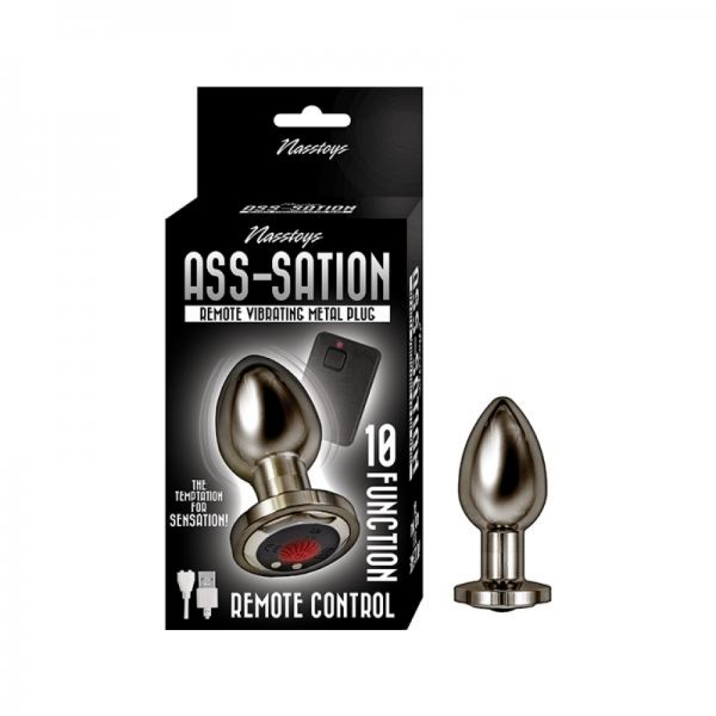 Ass-sation Remote Vibrating Metal Plug - Silver