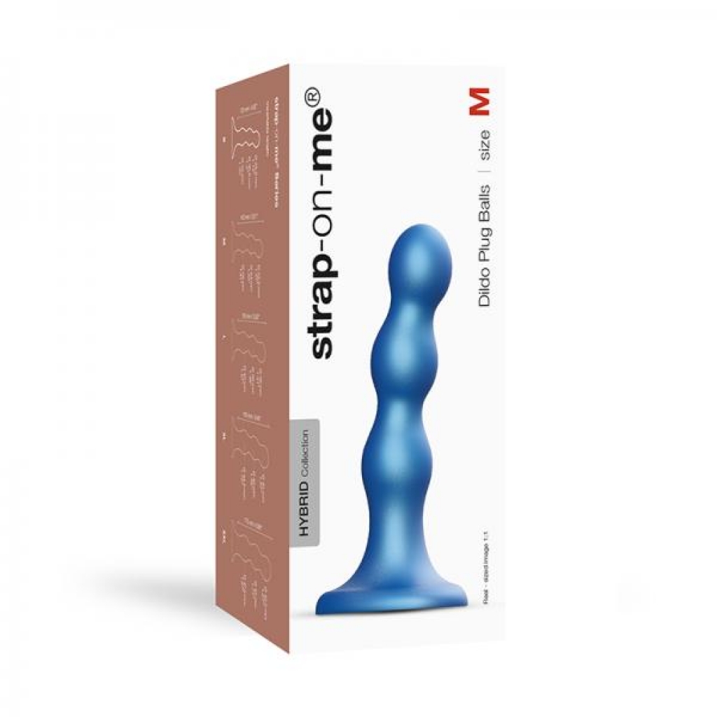 Strap-on-me Dildo Plug Balls M - Metallic Blue