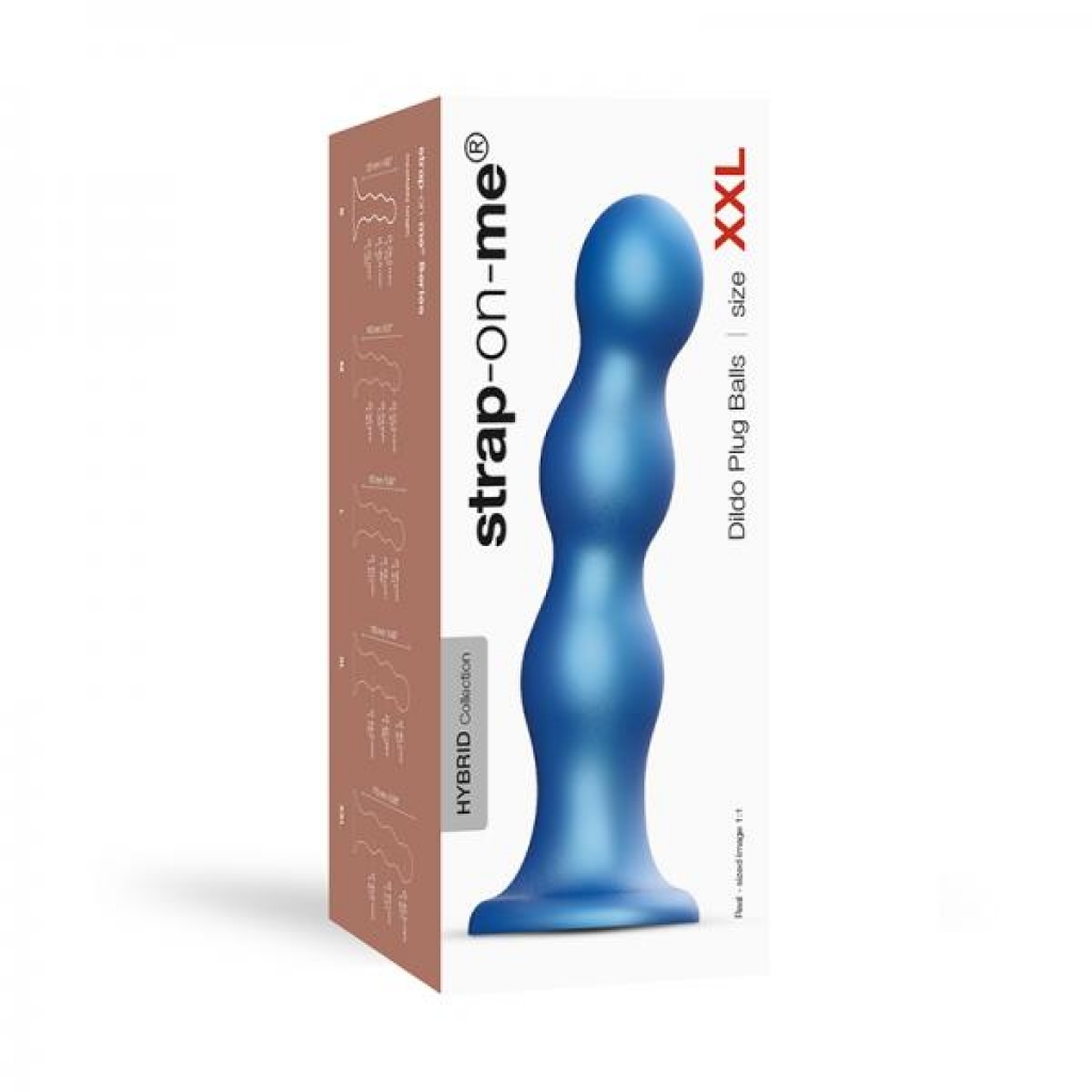 Strap-on-me Dildo Plug Balls - Metallic Blue XXL