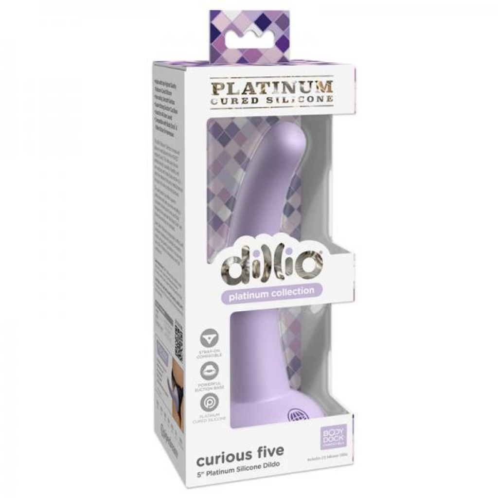 Dillio Platinum Curious Five Silicone Dildo 5 In. - Purple