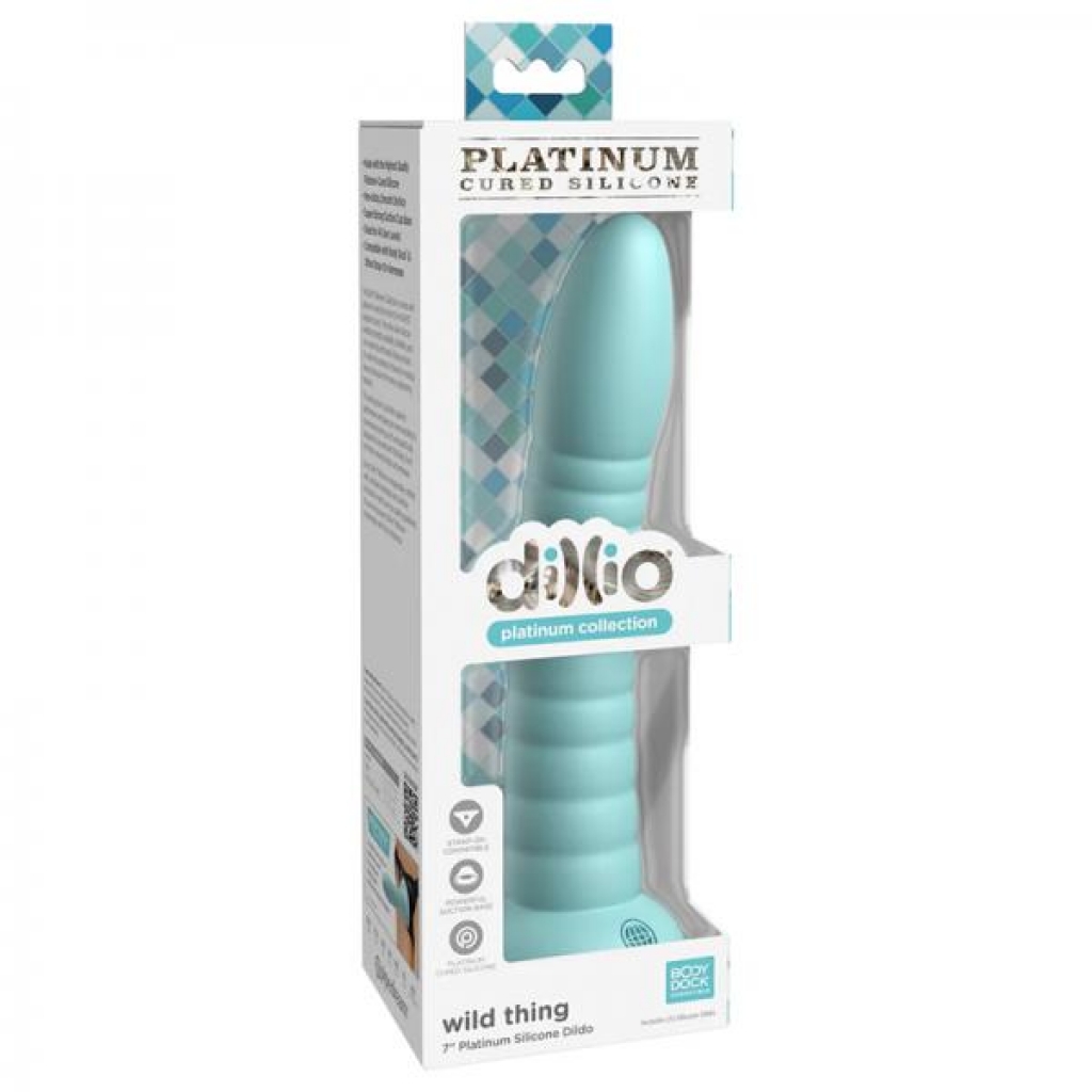 Dillio Platinum Wild Thing Silicone Dildo - 7 In. Teal