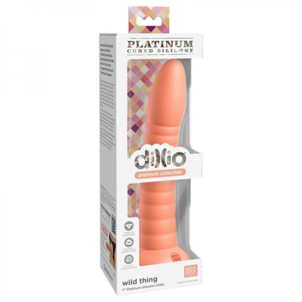 Dillio Platinum Wild Thing Silicone Dildo - 7 In. Peach