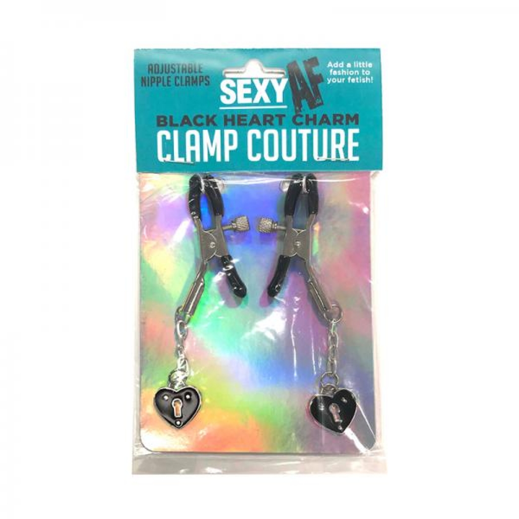 Af Sexy Nipple Clamps Black Hearts