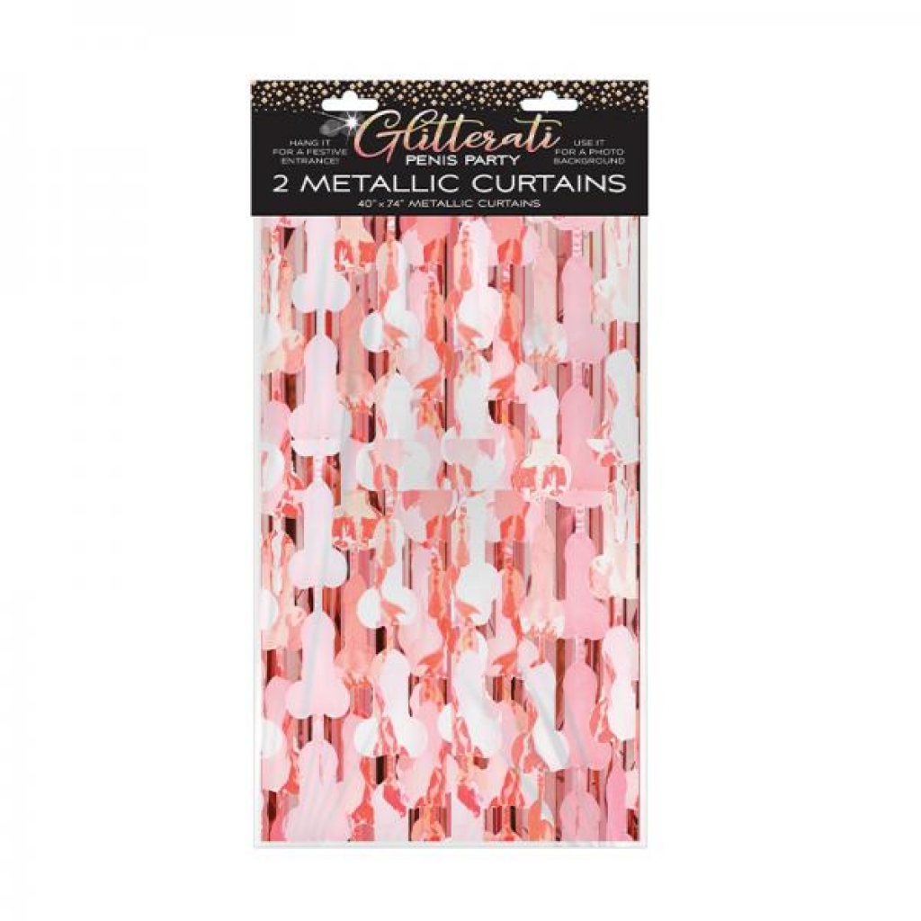 Glitterati Penis Foil Curtain 2-piece Set