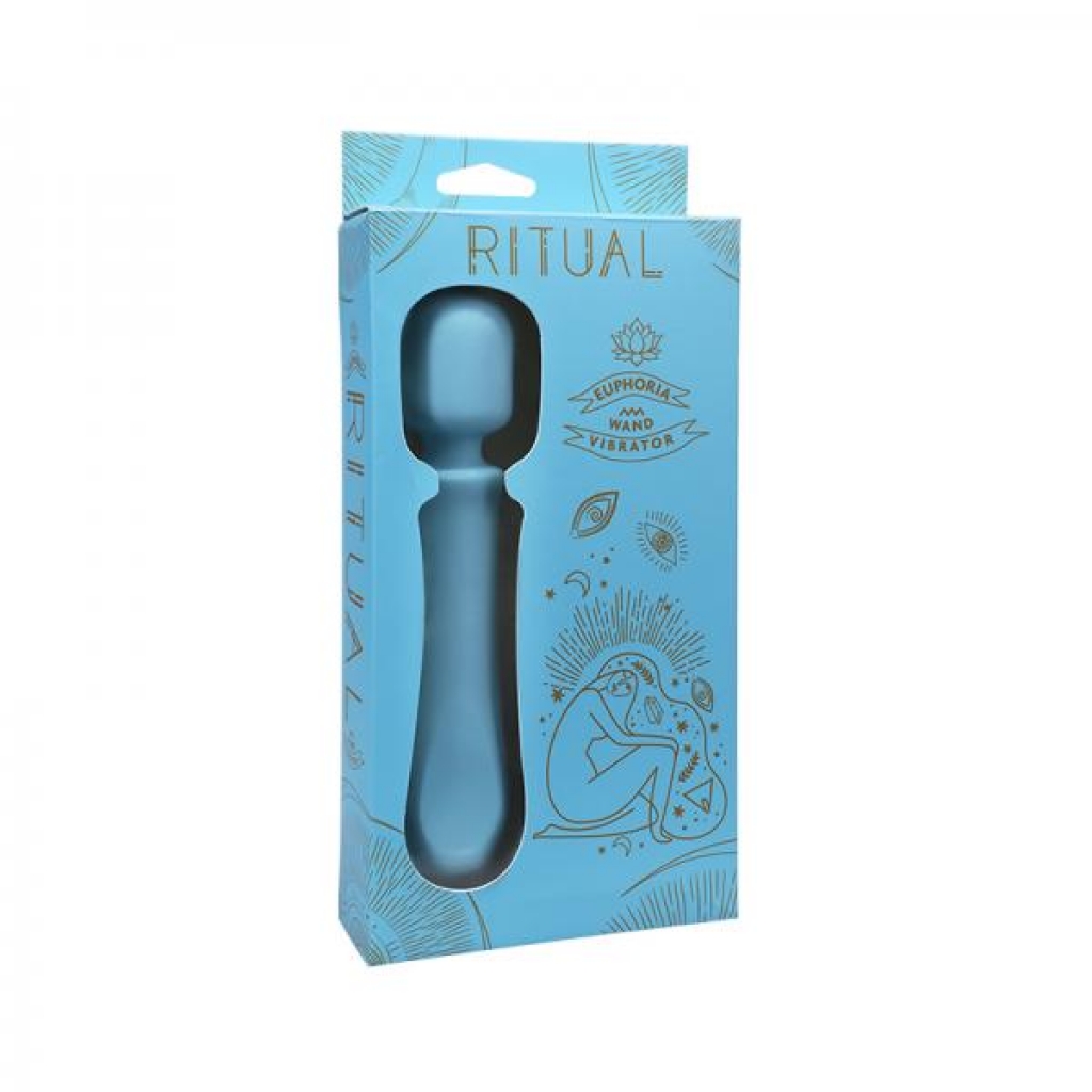 Ritual Euphoria Rechargeable Silicone Wand Vibe - Blue