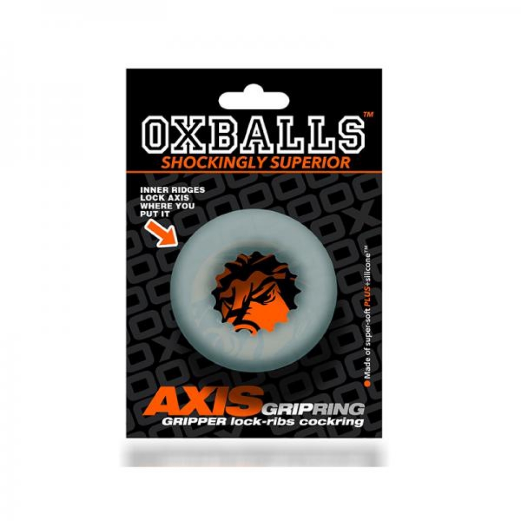 Oxballs Axis Rib Griphold Cockring - Clear Ice