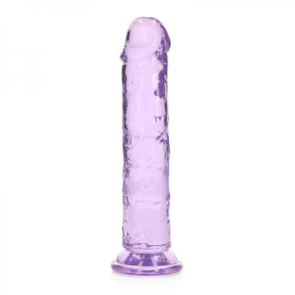 Realrock Crystal Clear Straight Dildo Without Balls - Purple