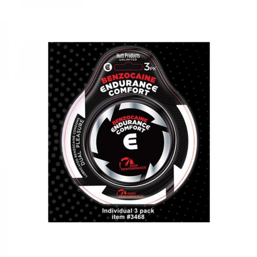 Endurance Comfort Benzocaine Condoms - 3pk Clear