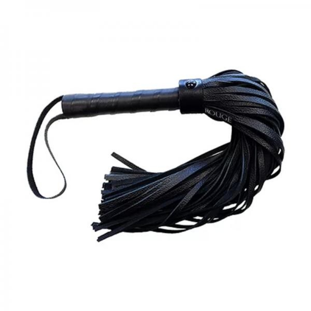 Rouge Long Leather Flogger in Classic Black