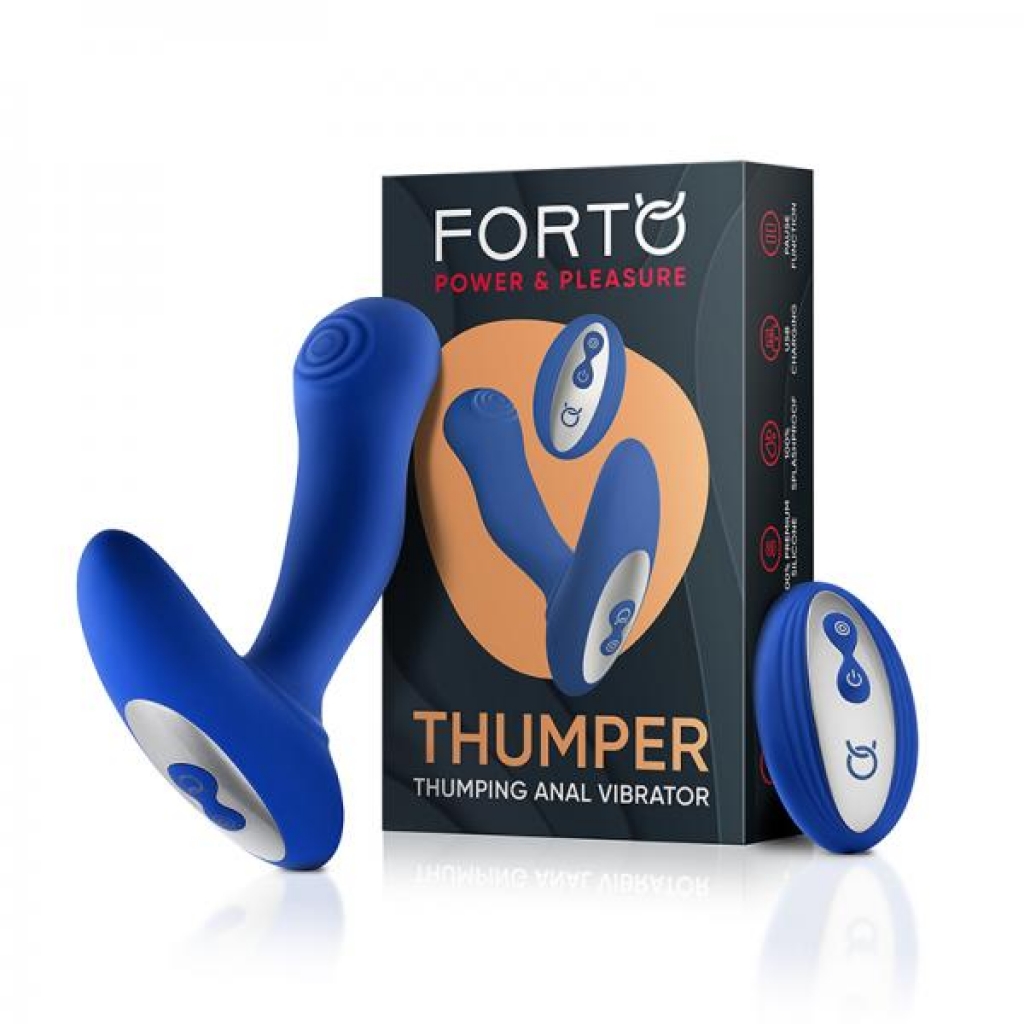 Forto Thumping Anal Vibrator - Blue