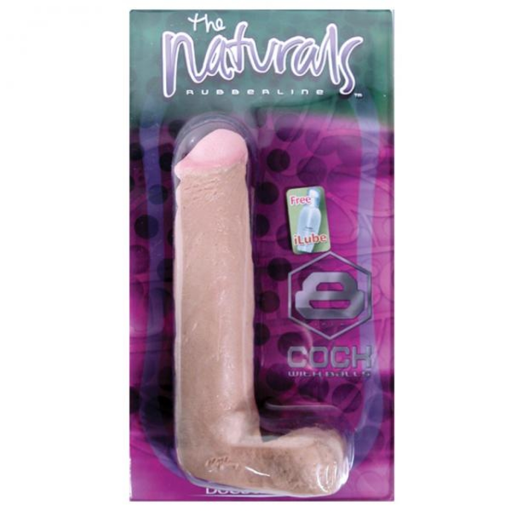 Naturals 8in. Dong with Balls - Flesh