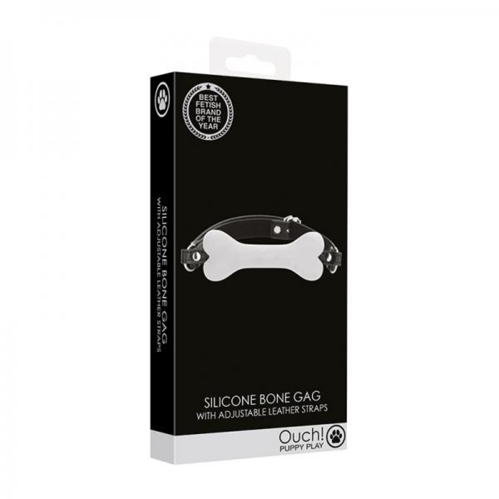 Ouch! Puppy Play Silicone Bone Gag - Stylish White