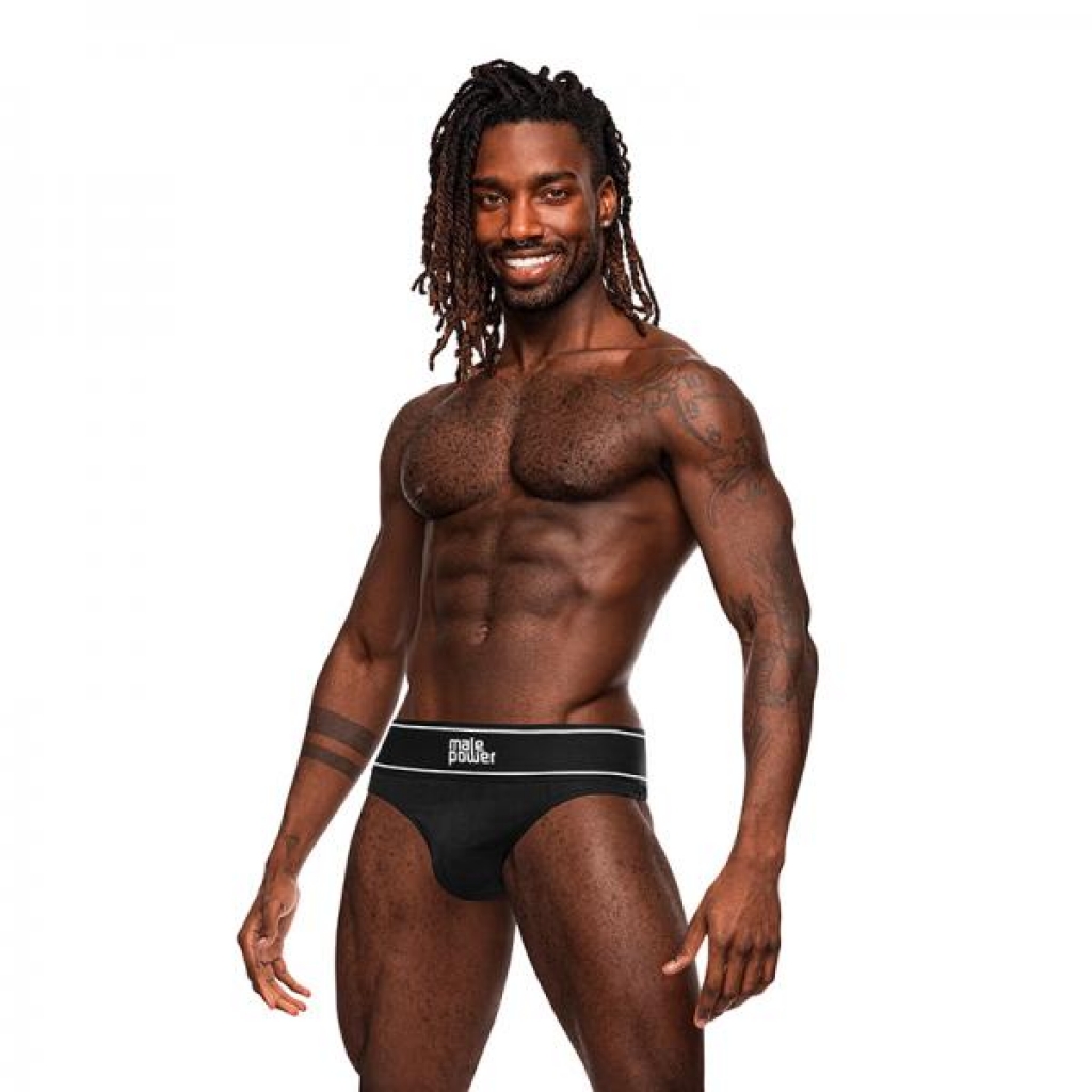 Male Power Modal Rib Bong Thong - Black - L/XL