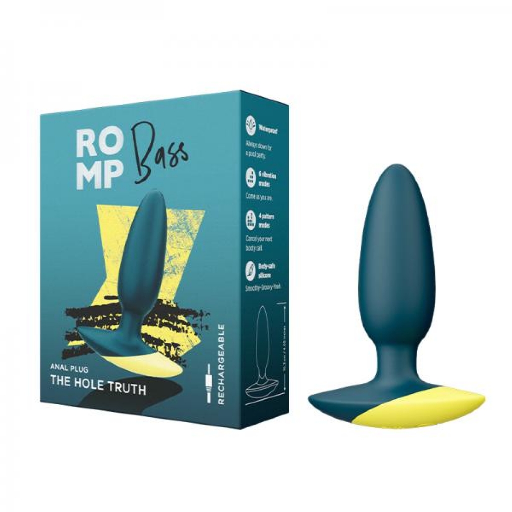 Romp Bass - Rechargeable Silicone Vibrating Anal Plug - Dark Green