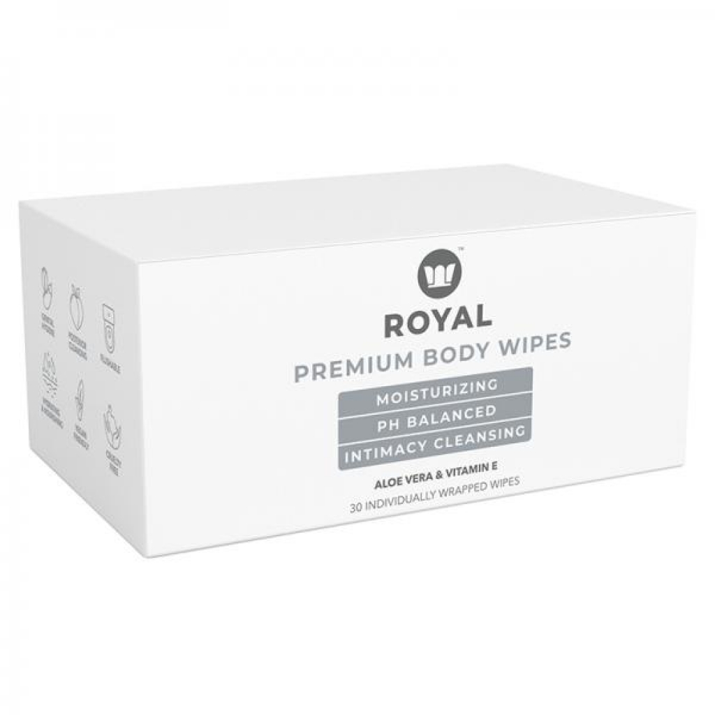 Royal Condom Intimacy Cleansing Wipes Box 30 Count