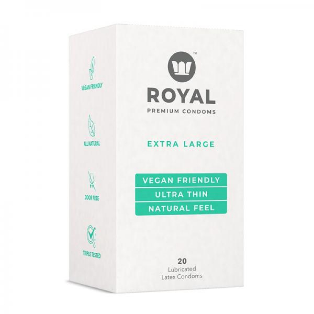 Royal Condom Extra Large Vegan Condoms - 20-pack