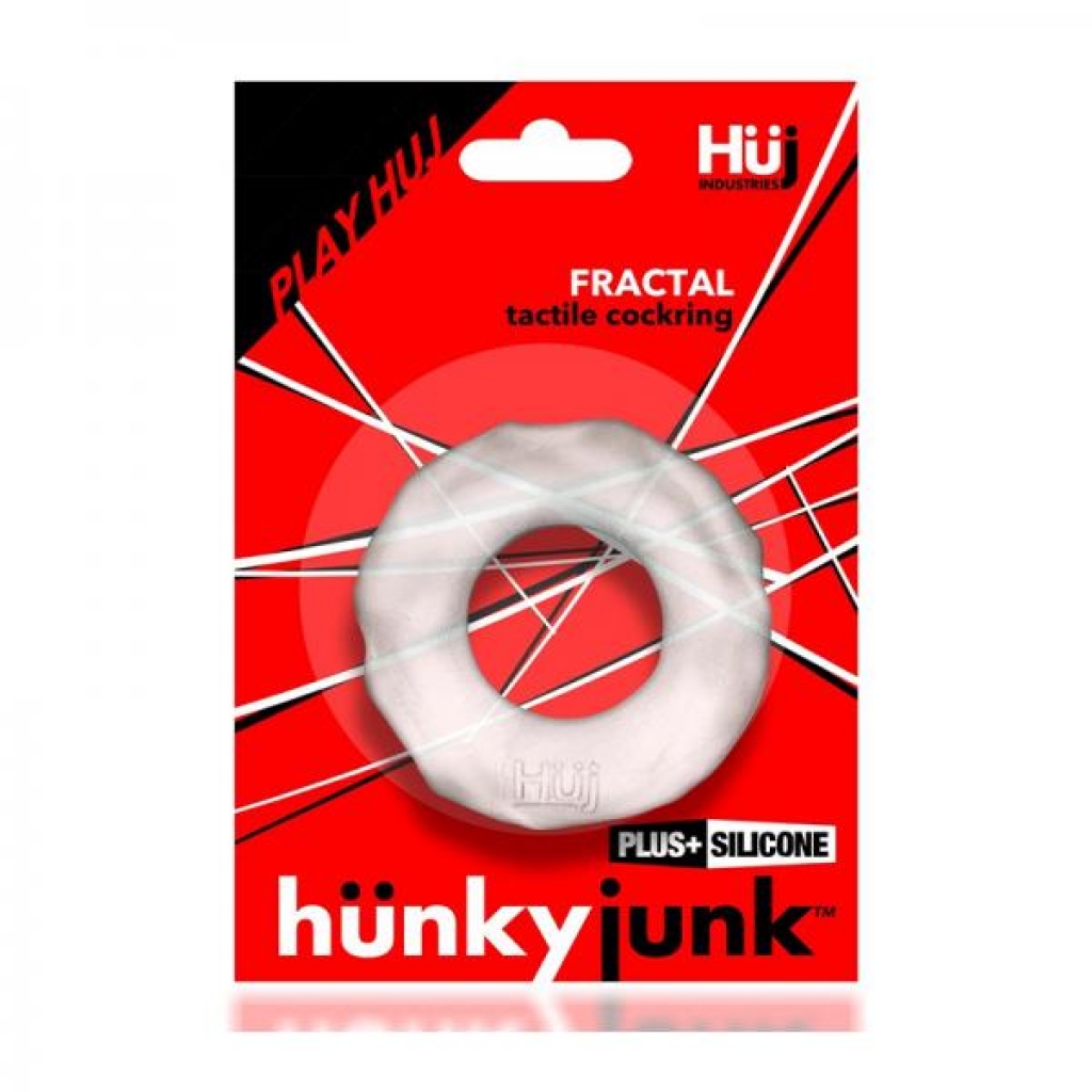 Hunkyjunk Fractal Tactile Cockring - Clear Ice