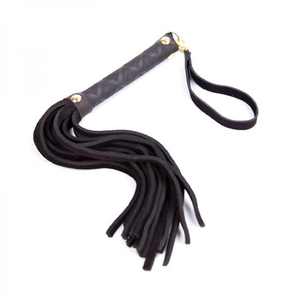 Ple'sur 11 In. Mini Leather Flogger - Black