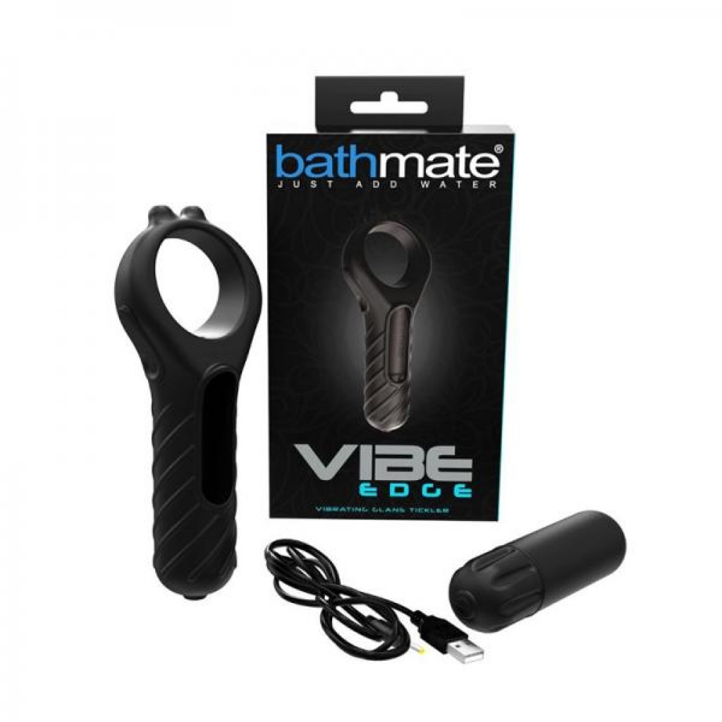 Bathmate Vibe Edge Vibrating Glands Tickler Black