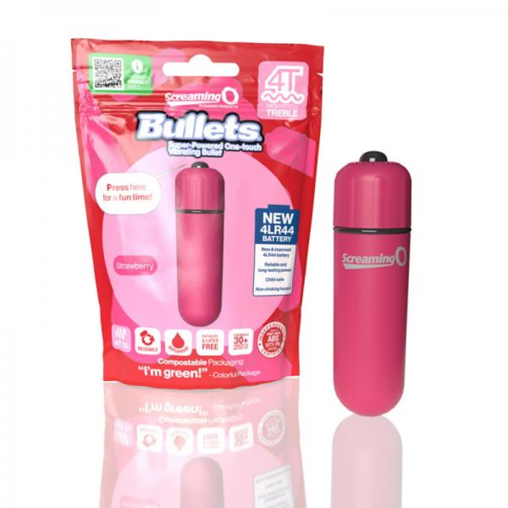 Screaming O 4T Bullet Vibrator - Strawberry Red