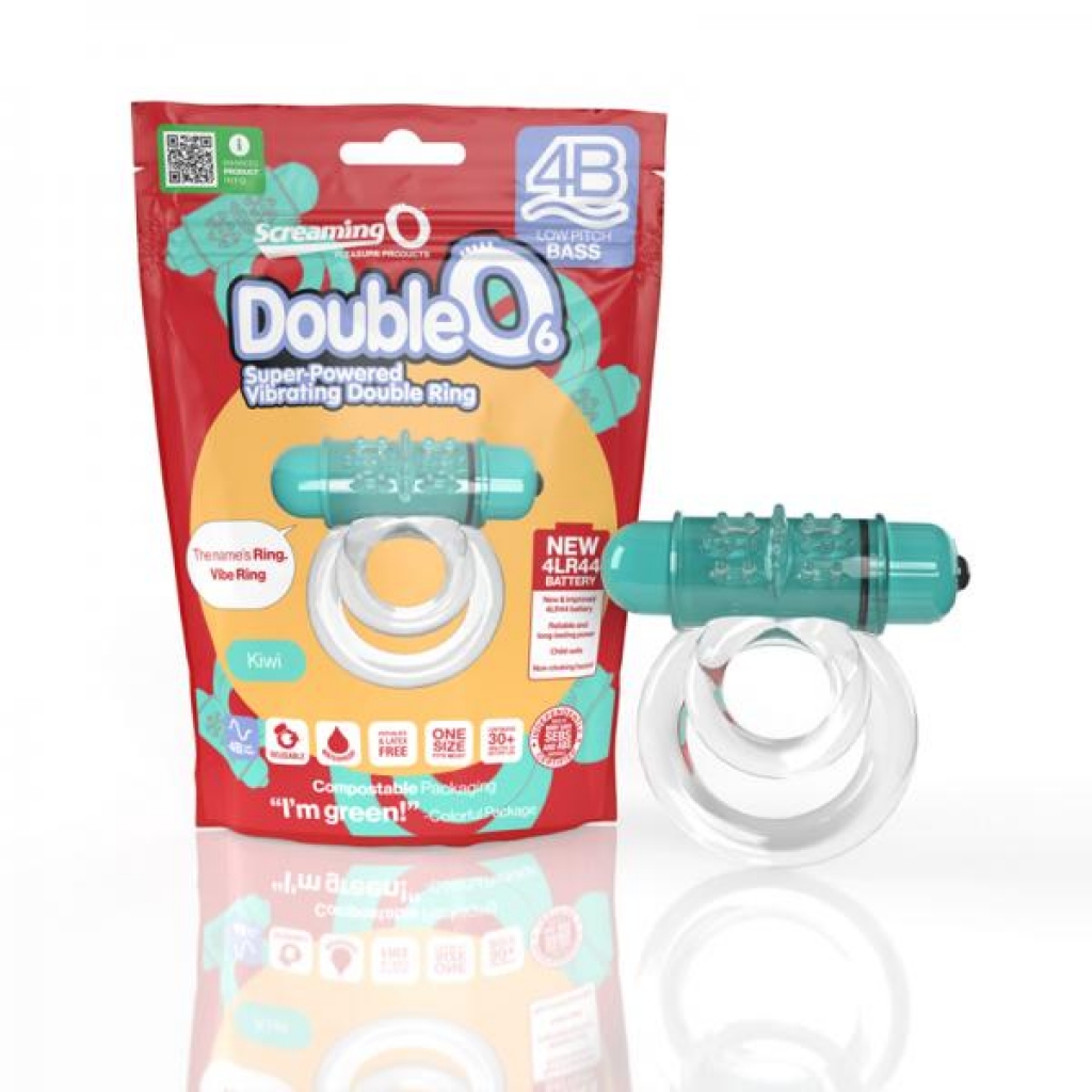 Screaming O 4b Doubleo 6 Vibrating Double Cockring - Kiwi Green